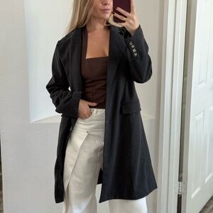 Lulu's Black Blazer Coat